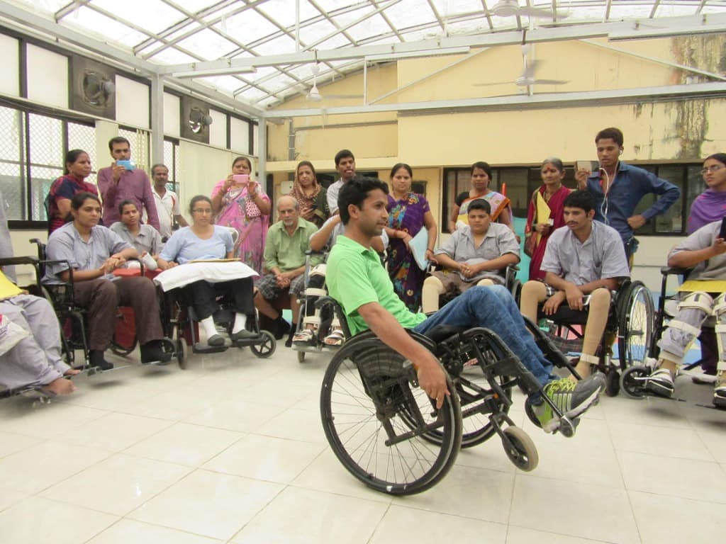 Mohammad Imran demonstrating two-wheel balance and transfer skills